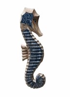 20" Blue and Brown Seahorse Wood Plaque
