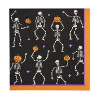 5" Square Halloween Skeleton Beverage Napkins