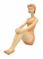 8" Peach Beach Lady With Hands on Knees