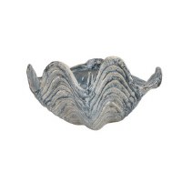10" Light Blue Clam Ceramic Bowl