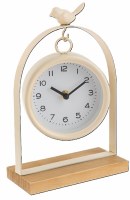 10" Beige Bird Sitting Clock