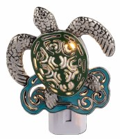 5" Silver and Green Coastal Sea Turtle Night Light