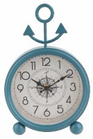 9" Light Blue Coastal Anchor Sitting Clock