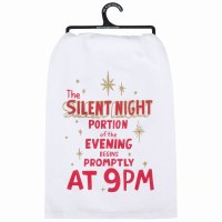 28" Sq "Silent Night 9PM" Kitchen Towel
