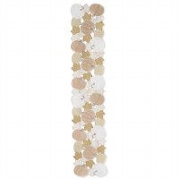 70" Cream Pumpkin Leaf Table Runner