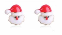 Red and White Santa Earrings