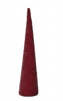 23" Red Beaded Cone Tree