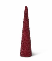 16" Red Beaded Cone Tree