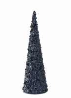 18" Dark Blue Beaded Cone Tree