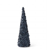 12" Dark Blue Beaded Cone Tree