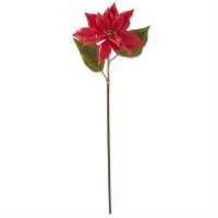 18" Red Poinsettia Stem