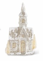 9" LED Antiqued Silver One Peak Glass House