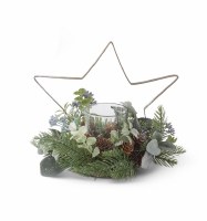 8.5" Star Votive Mixed Pine Centerpiece