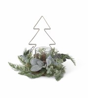9.5" Tree Votive Mixed Pine Centerpiece