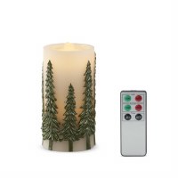 7.75" LED Green Tree Fountain Candle