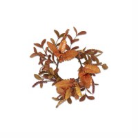 4.5" Faux Rust and Brown Leaves Candle Ring