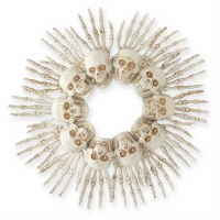 22" LED Skull and Bone Wreath