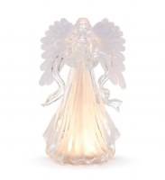 11" LED Clear Angel With Lit Wings