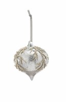 5" Silver Branch Onion Glass Ornament