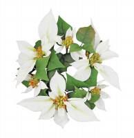 3" White Poinsettia Candle Ring
