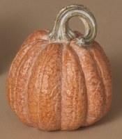 4" Dark Orange Polyresin Pumpkin Figurine