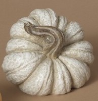 4" White Polyresin Pumpkin Figurine