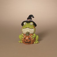 7" Ceramic Halloween Frog Figurine