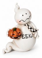 4" White "EEK" Polyresin Ghost Figurine