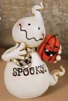 4" White "Spooky" Polyresin Ghost Figurine