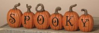 11" Pumpkins "Spooky" Polyresin Sign