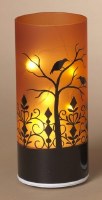 8" LED Orange Halloween Scene Cylinder