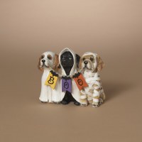 6" "Boo" Dog Trio Polyresin Statue