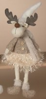 11" Beige Girl Moose Plush