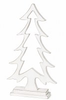 15" Distressed White Flat Wood Tree