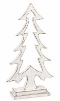 11.5" Distressed White Flat Wood Tree
