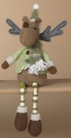 16" Moose Wearing a Light Green Coat Plush