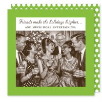 5" Square "Friends Make The Holidays Brighter" Beverage Napkins