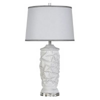 32" White and Gray Starfish Table Lamp