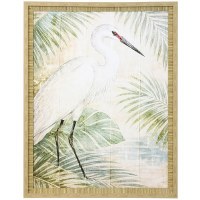 44" x 34" Heron 1 Framed Coastal Canvas