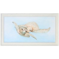 31" x 55" Two Sea Turtles Framed Print Under Glass