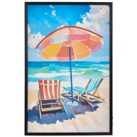 36" x 24" LED Beach Chairs Framed Plaque