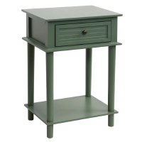 18" Green One Drawer and One Shelf End Table