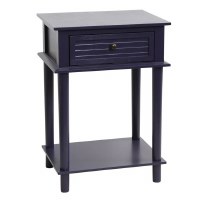 18" Navy One Drawer and One Shelf End Table