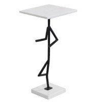 11" White Marble Runner 1 End Table