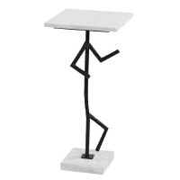 11" White Marble Runner 2 End Table