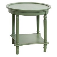 24" Round Green End Table