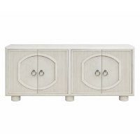 69" White Four Ribbed Door Credenza