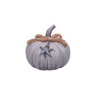 7" White Pumpkin With Starfish