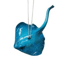 4.5" Blue Sting Ray Polyresin Ornament