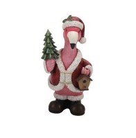 7" Christmas Flamingo With Tree